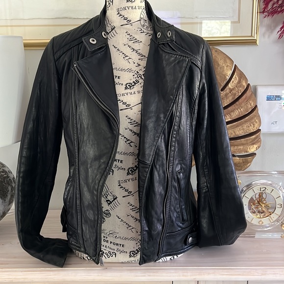 Bike sexy 100% genuine leather jacket by Michael Kors - Picture 7 of 15